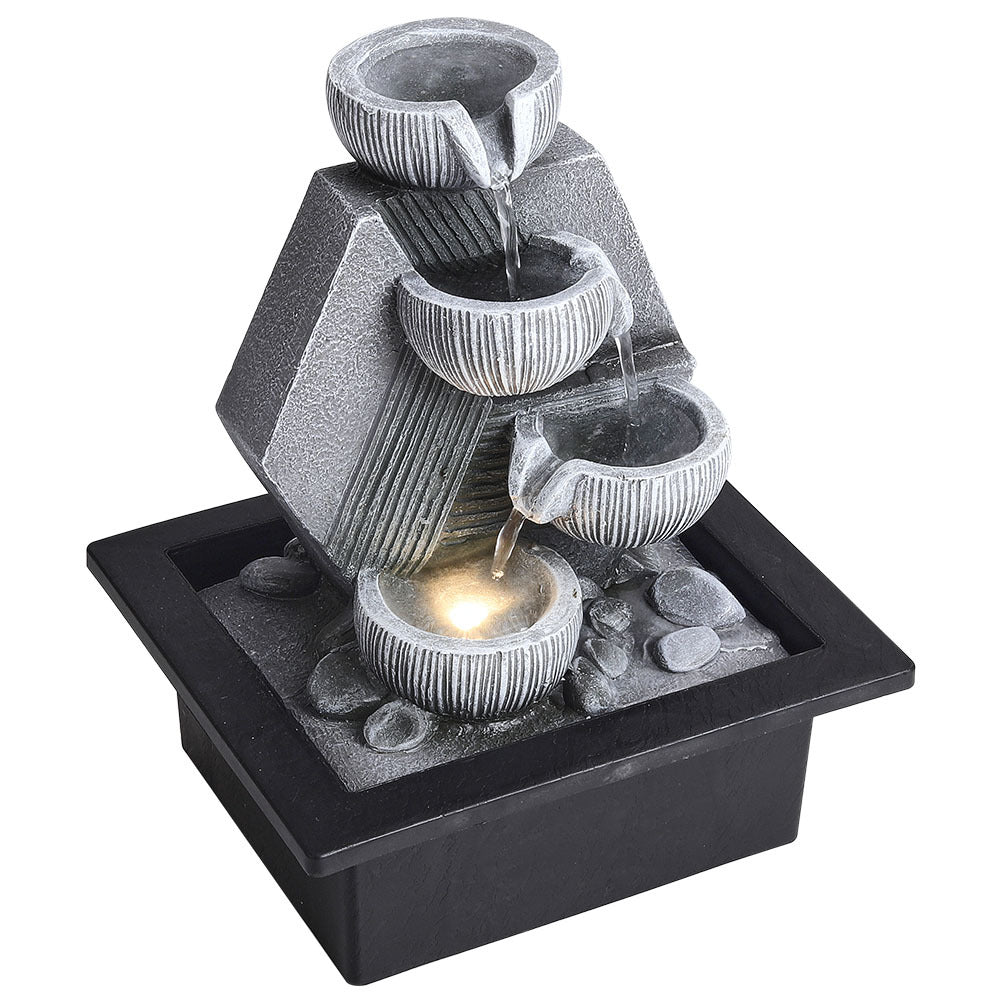 Garden Resin Fountain Water Feature LED Light