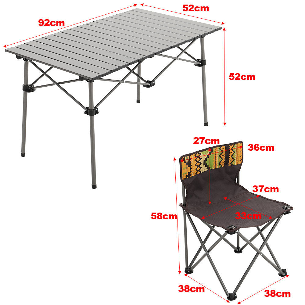 Portable Outdoor Picnic Camping Table and Chair Set Six Chairs