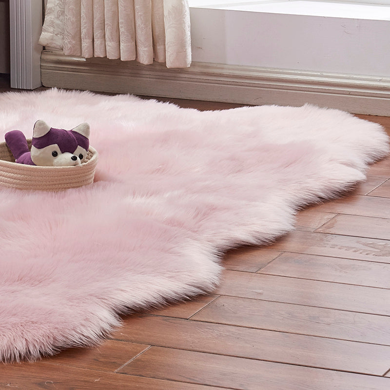 Soft Fluffy Fur Sheepskin Rug, Pink 180x110CM