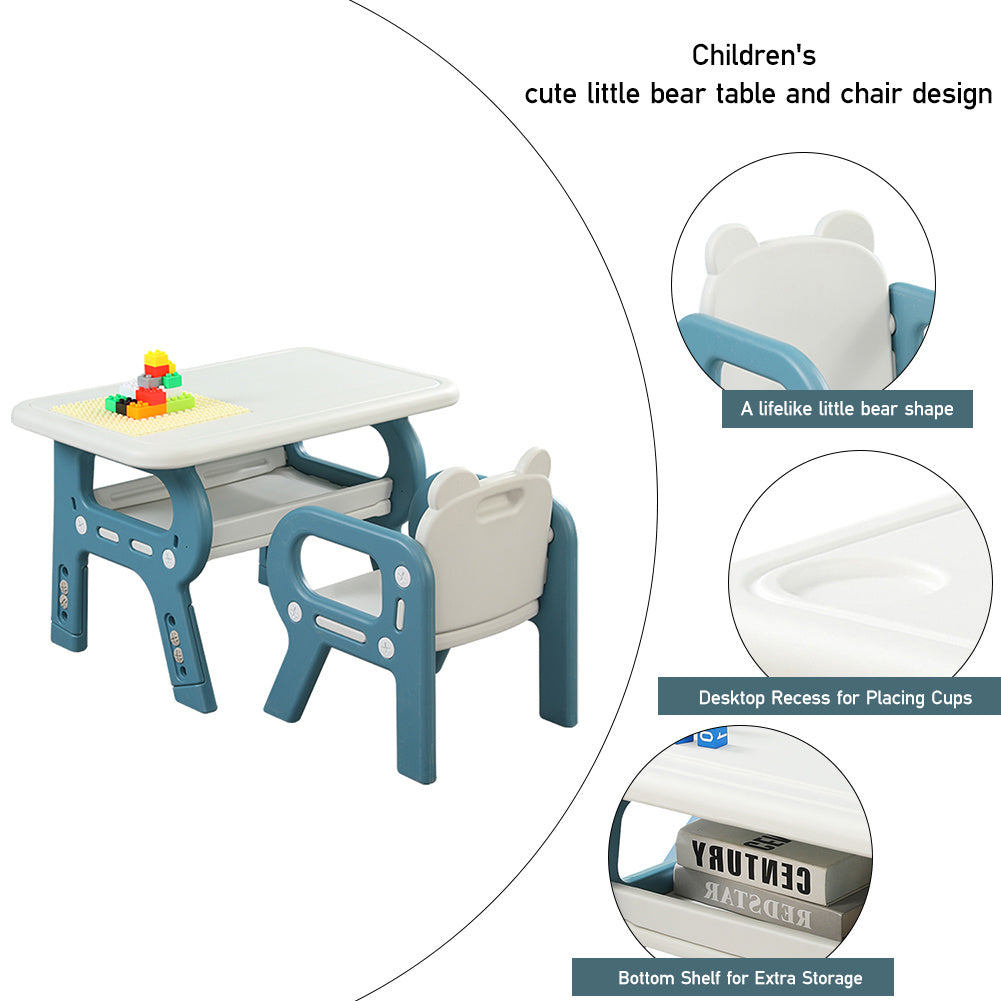 Kids Activity Height Adjustable Desk Chair Set