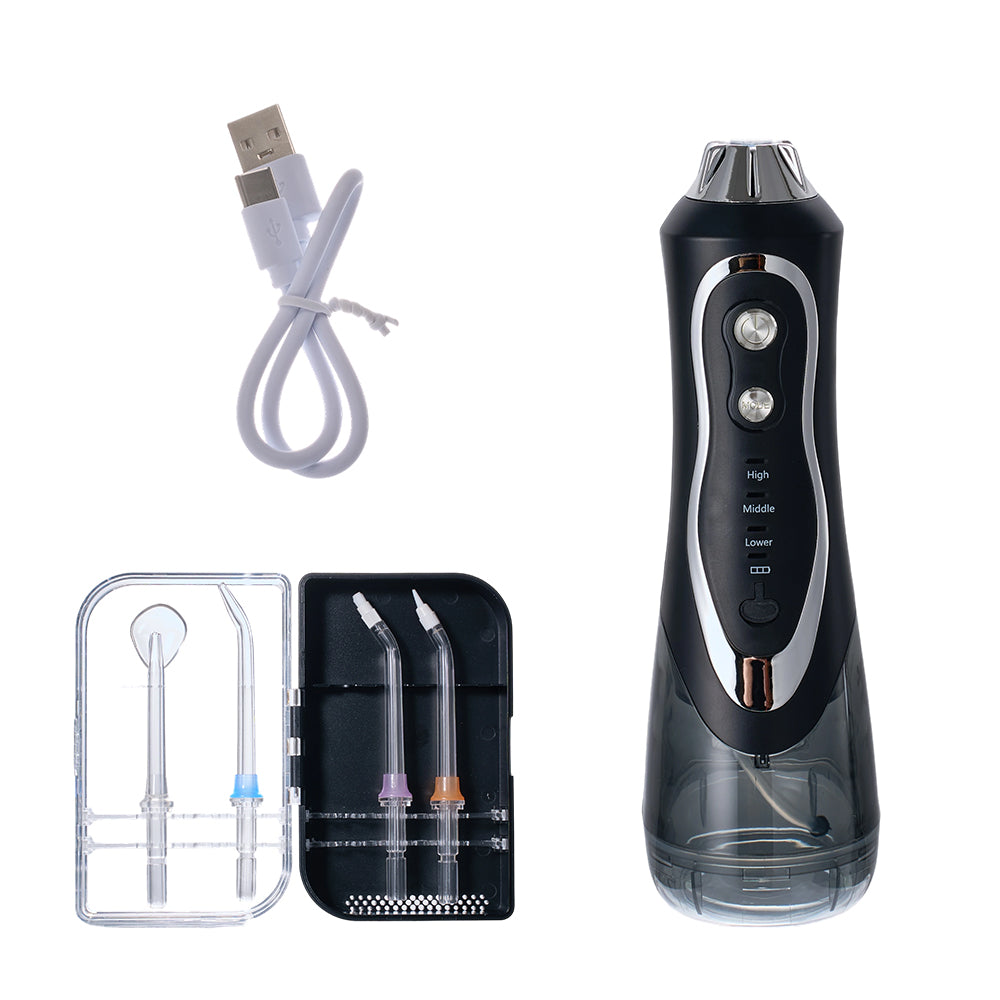 Cordless Water Flosser Oral Irrigator USB Rechargeable IPX7 with 4 Replaceable Jet Tips
