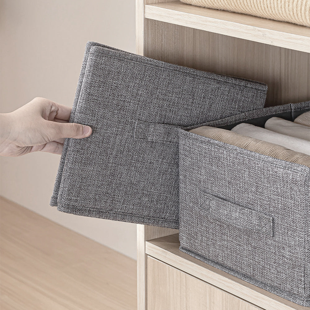 Foldable Wardrobe Storage Box with Handles Reinforced Base Clothes Organiser