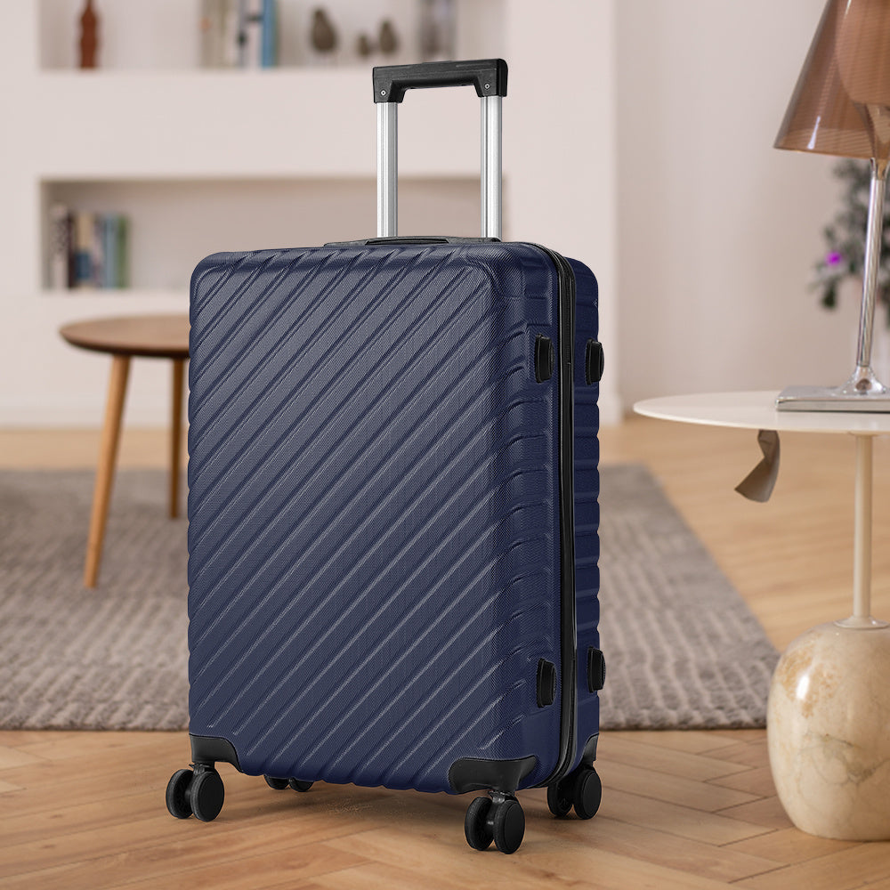 Blue 28 inch Lightweight Hardside Travel Suitcase with Wheels