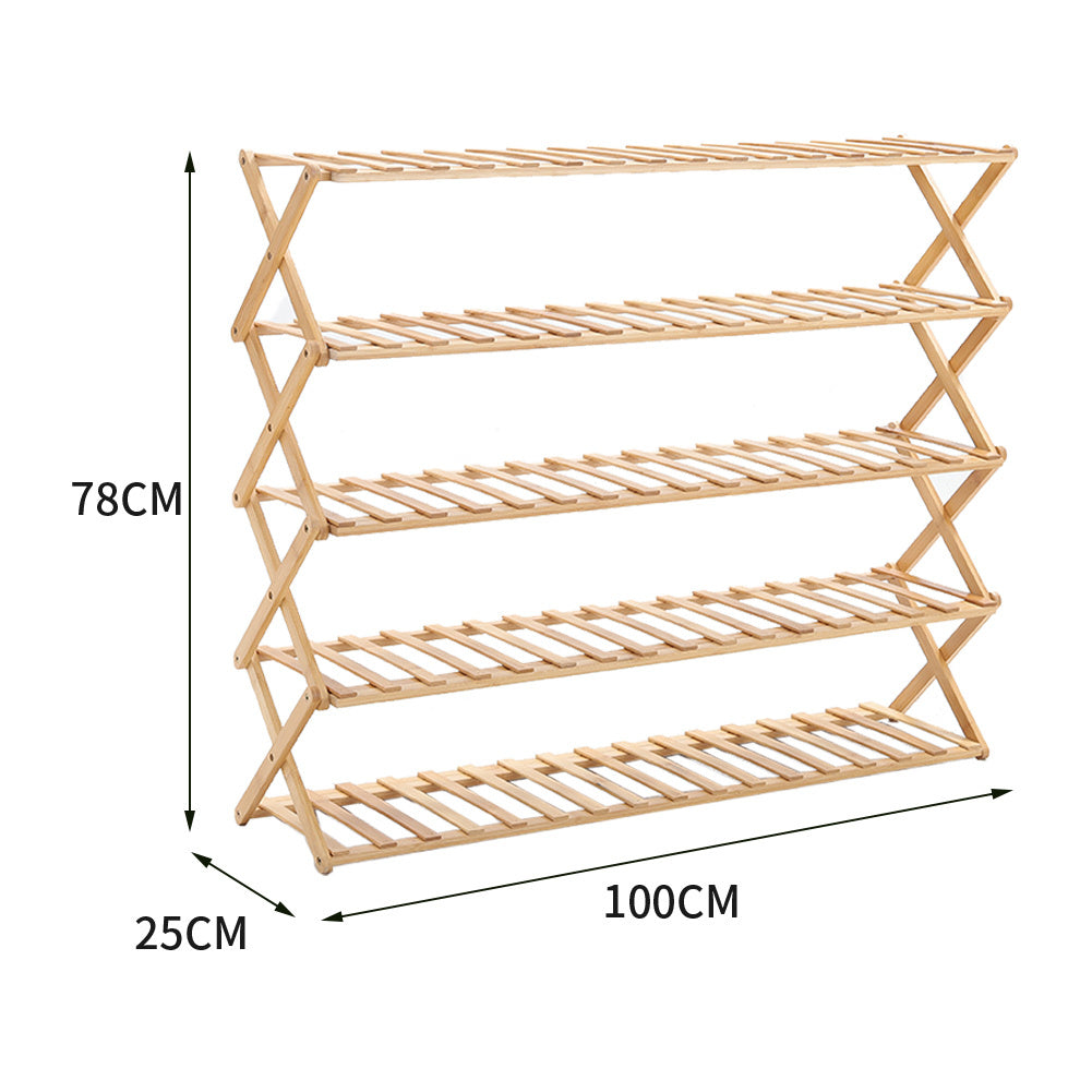 5 Tier Bamboo Flower Stand Rack Indoor for Patio Garden Balcony