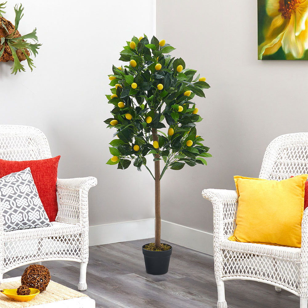 Green 120cm Artificial Potted Lemon Tree