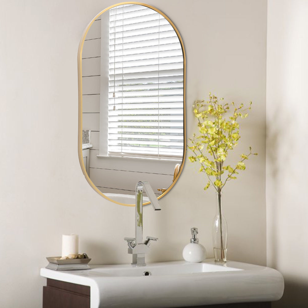 Gold 70cm Oval Bathroom Vanity Mirror Wall Mirror