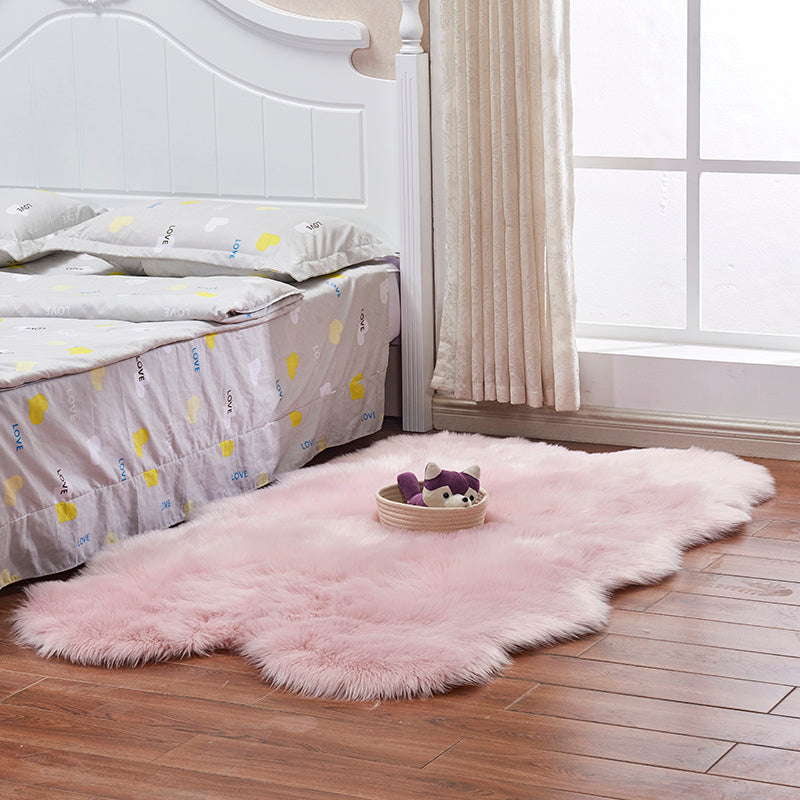 Soft Fluffy Fur Sheepskin Rug, Pink 180x110CM