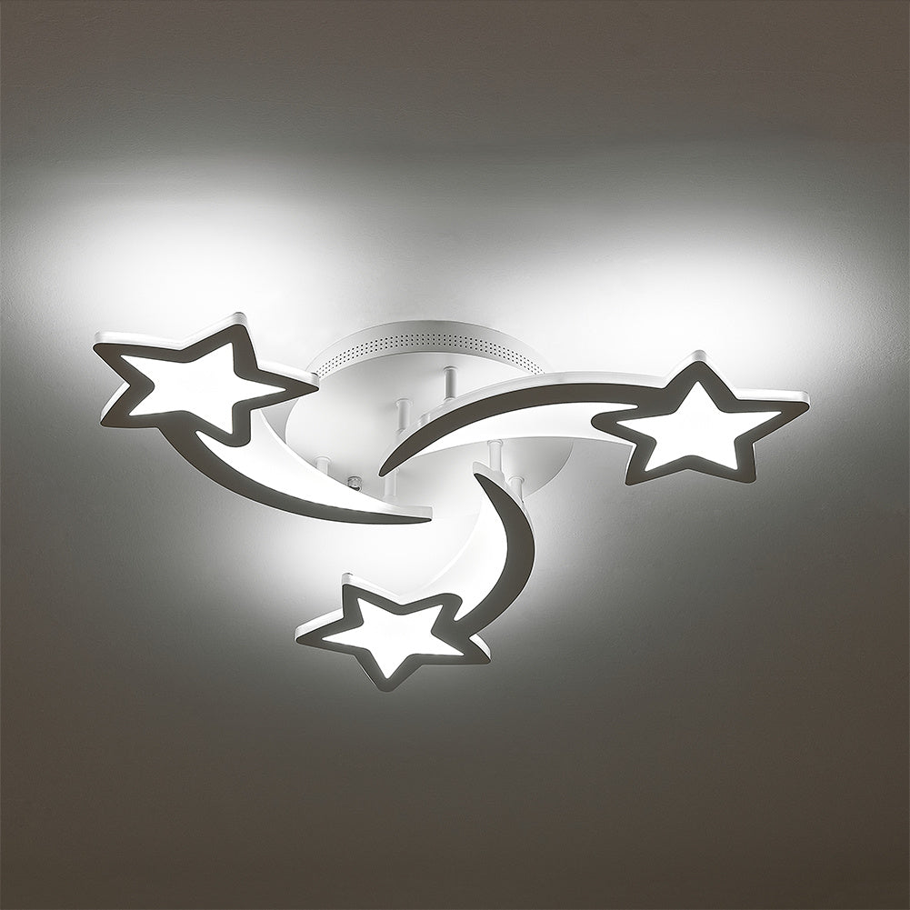Modern Star LED Ceiling Light 3 Head Cool White