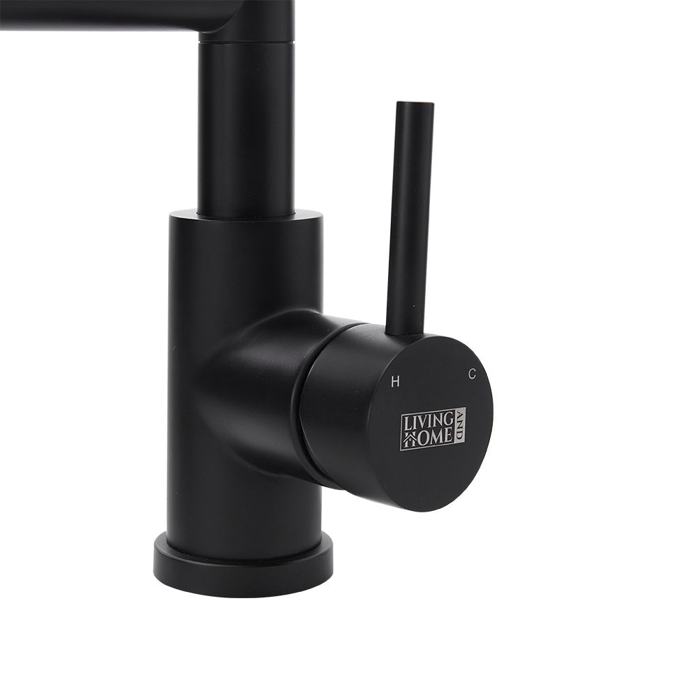 Chrome Black Stainless Steel Kitchen Faucet with Pull Down Spring Spout