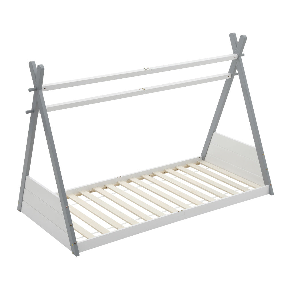 Montessori Triangular Frame Kids Bed Solid Pine Low Frame