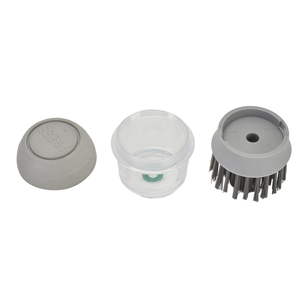 Grey Dish Pot Brush with Soap Dispenser