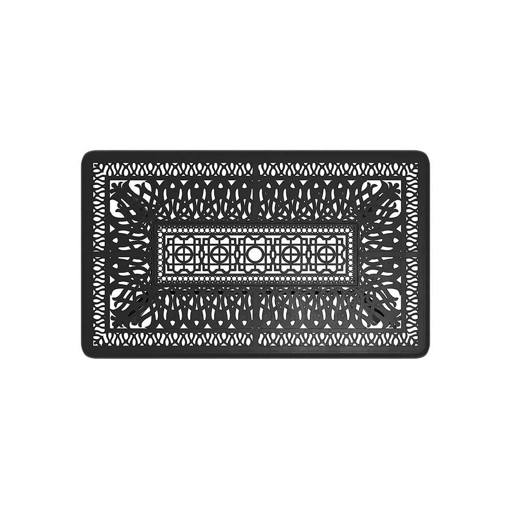 Outdoor Rectangular Black Cast Aluminum Garden Bistro Table