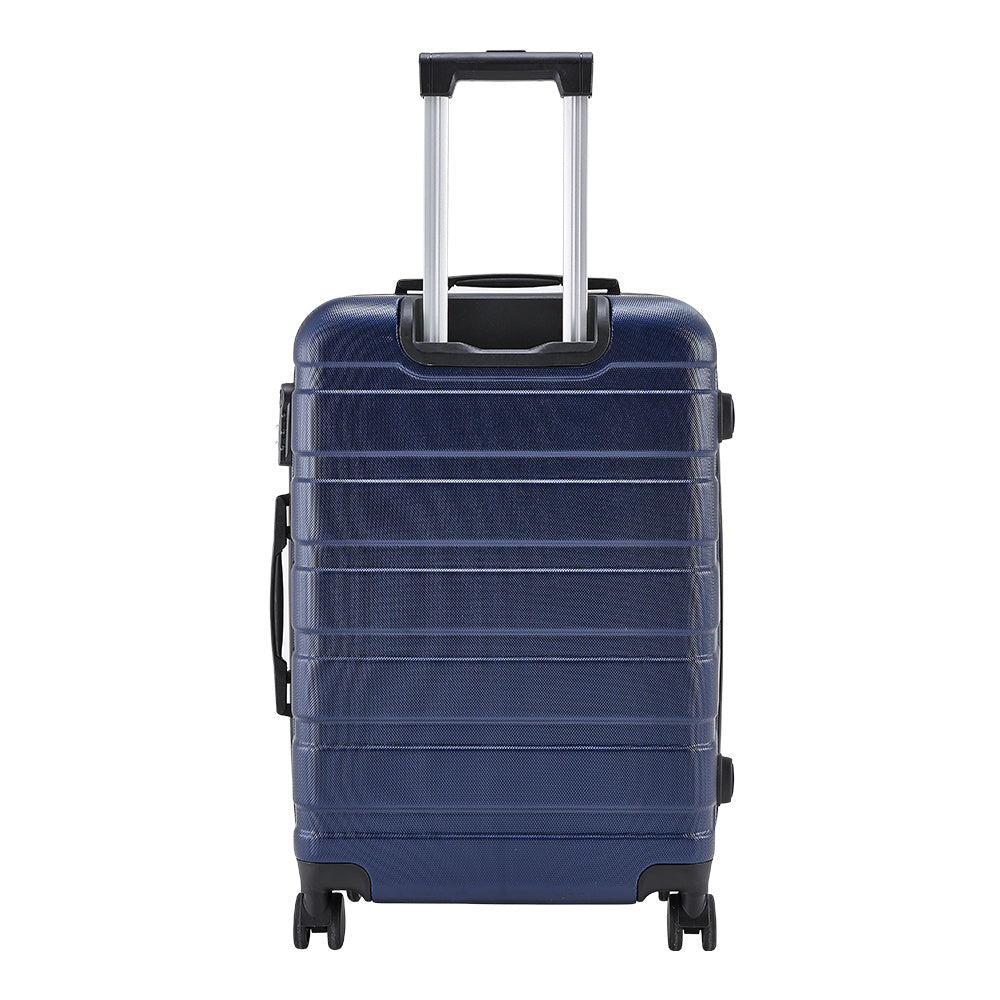 Blue 24 inch Hard Shell Rolling Luggage Trolley Travel Case
