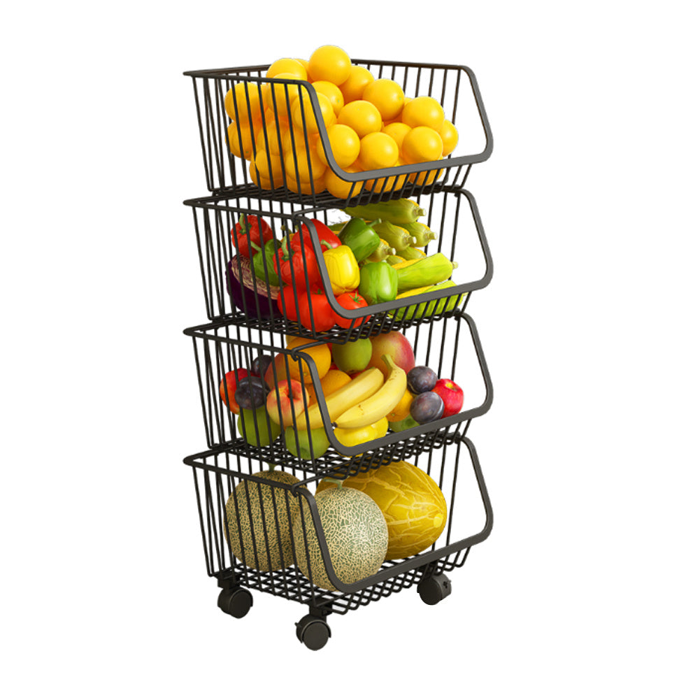 4 Tier Iron Wire Fruit Vegetable Basket Storage Unit