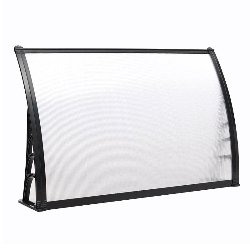 Door Canopy Awning Window Rain Snow Shelter Curved Sheet Black 150CM
