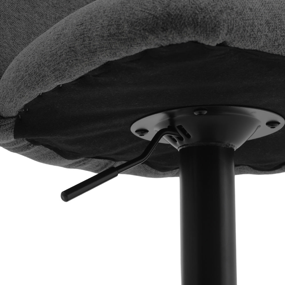 2 Set Linen Swivel Counter Bar Stools with Mid Backrest,Grey