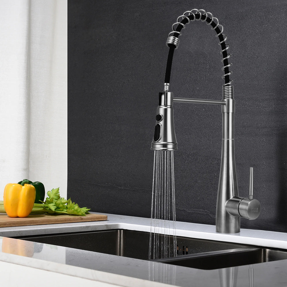 Prerinse Pull Down Swivel Kitchen Faucet,Silver