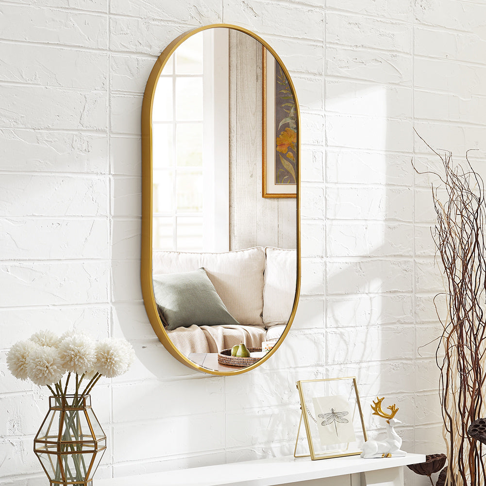 Gold 70cm Oval Bathroom Vanity Mirror Wall Mirror