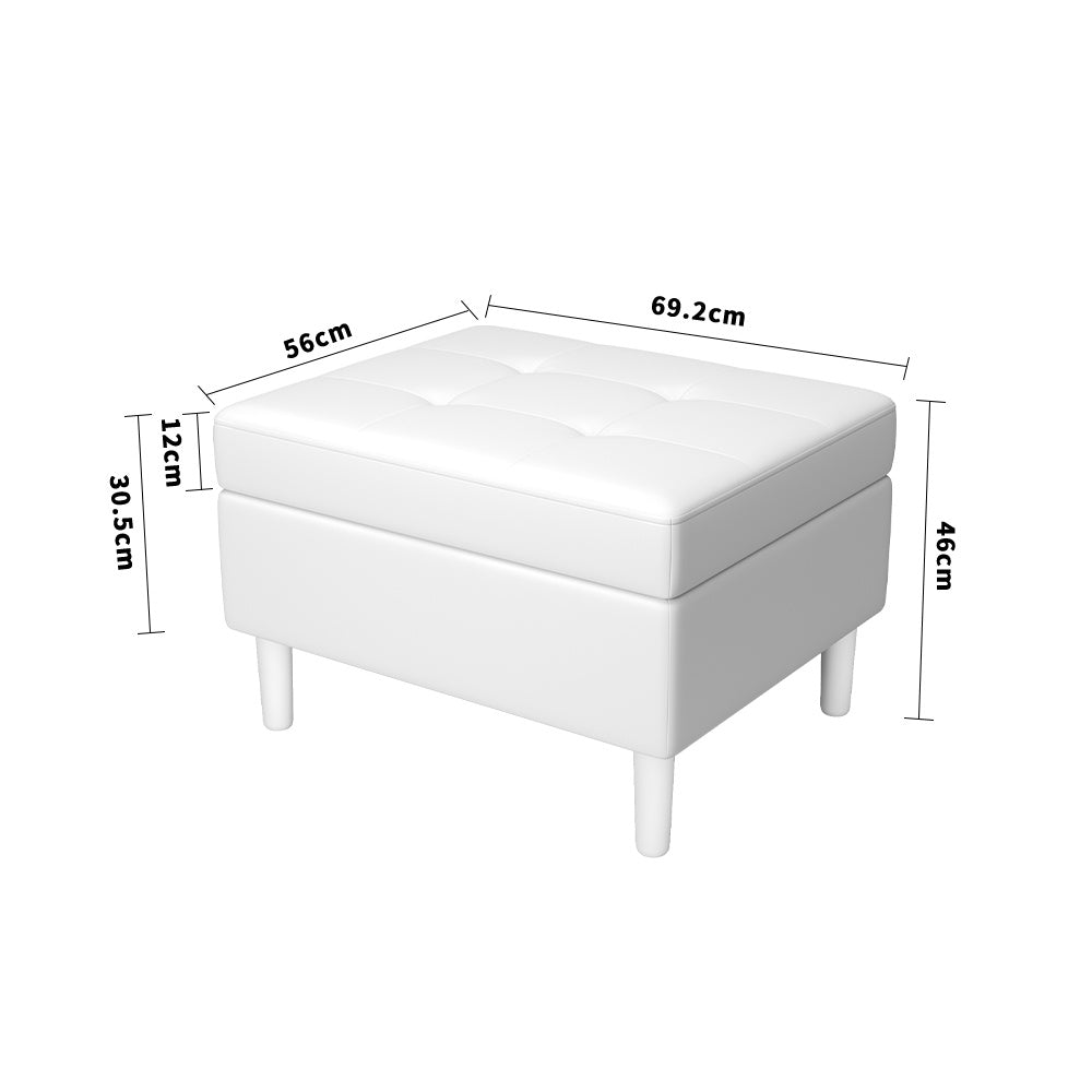 Yellow Rectangle Velvet Storage Ottoman with Upholstery Hidden Extra Seating