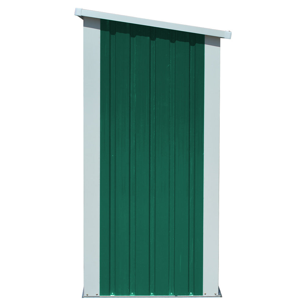 Green Zinc Steel Firewood Log Storage Shed