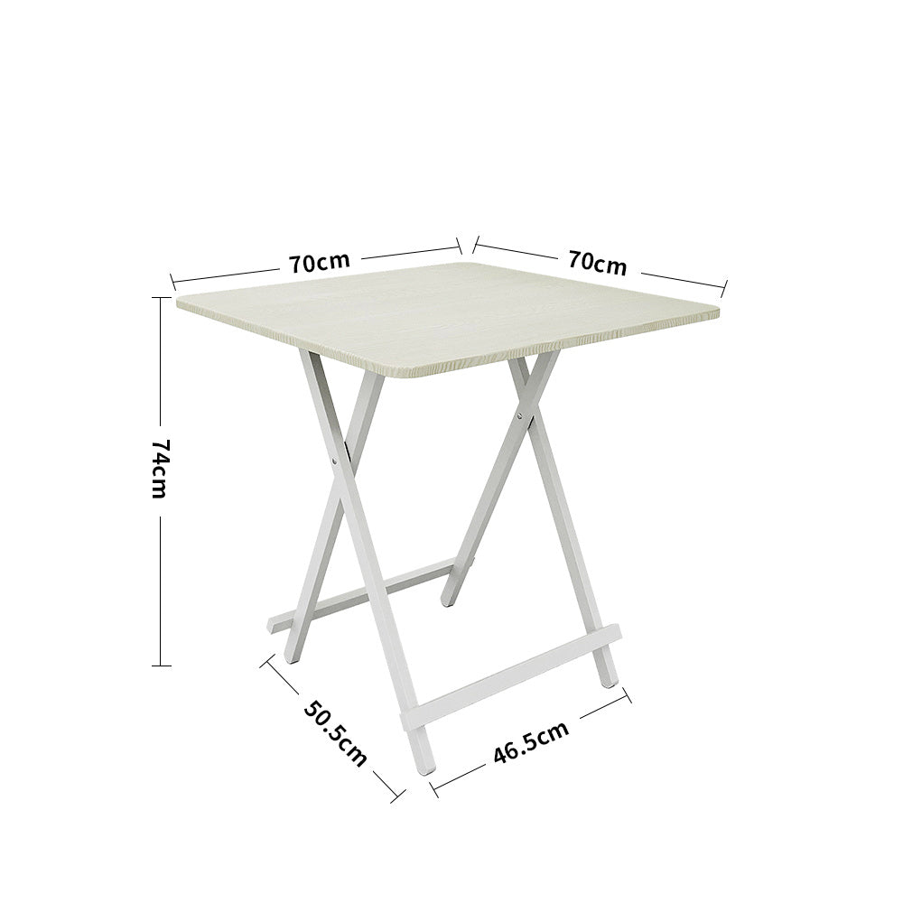 White 70x70cm Folding Wooden Dining Table