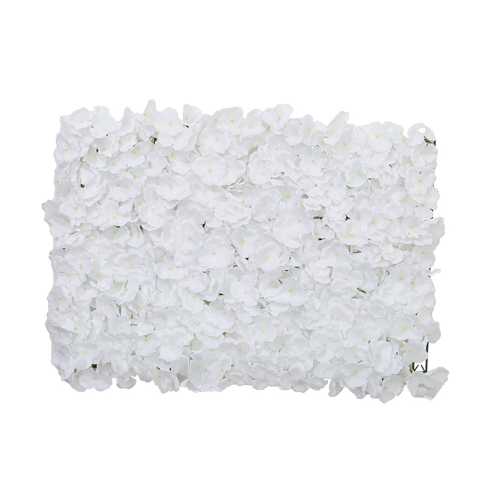 Handcrafted White Silk Hydrangea Flower Panel