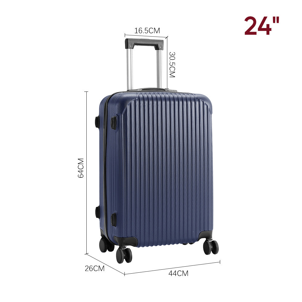 Blue 24 inch Hardshell Spinner Wheel Luggage Travel Suitcase