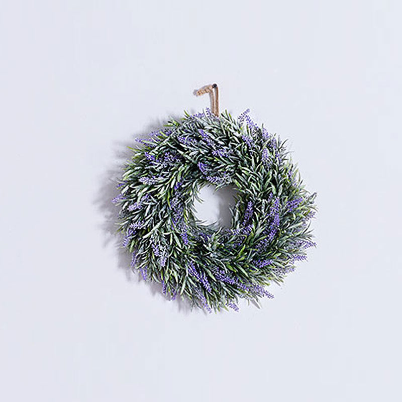 Artificial Lavender Hanging Wreath Flower Lush Topiary, Purple