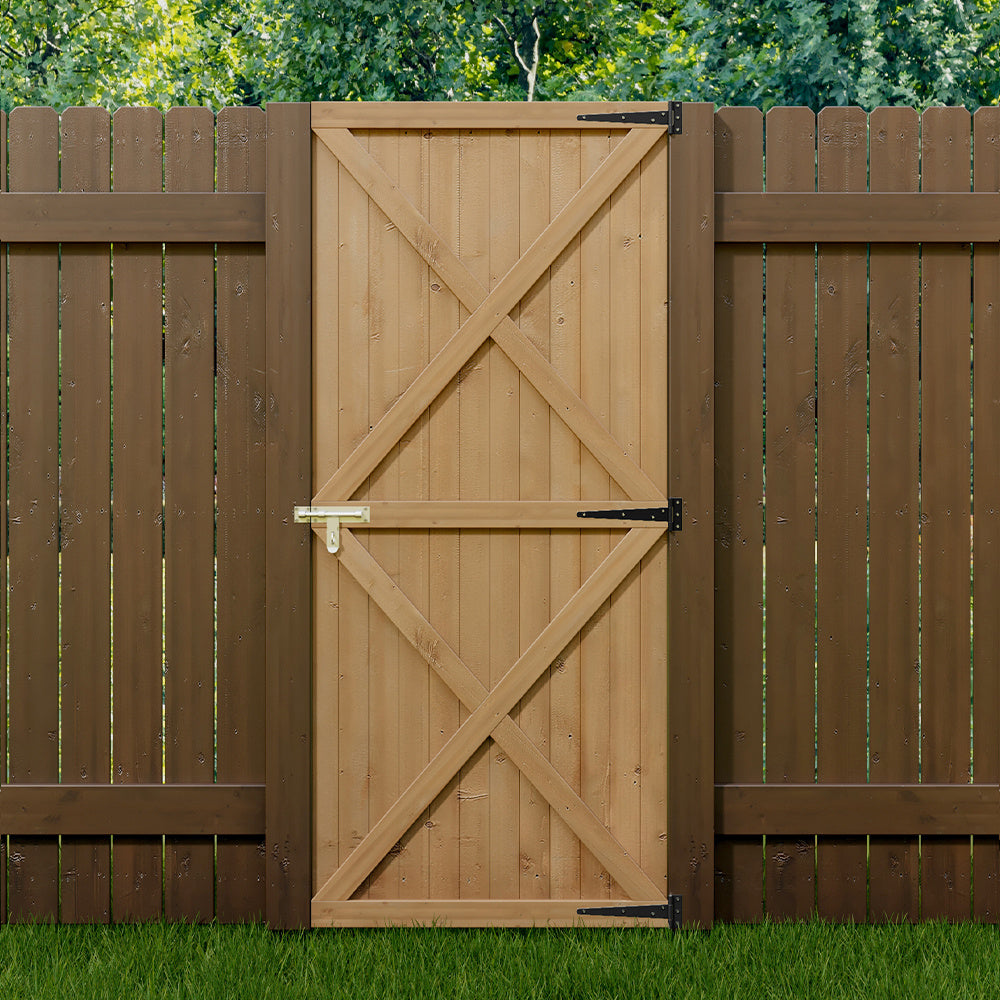 Garden Flat Top Pine Door Kit with Deadbolt