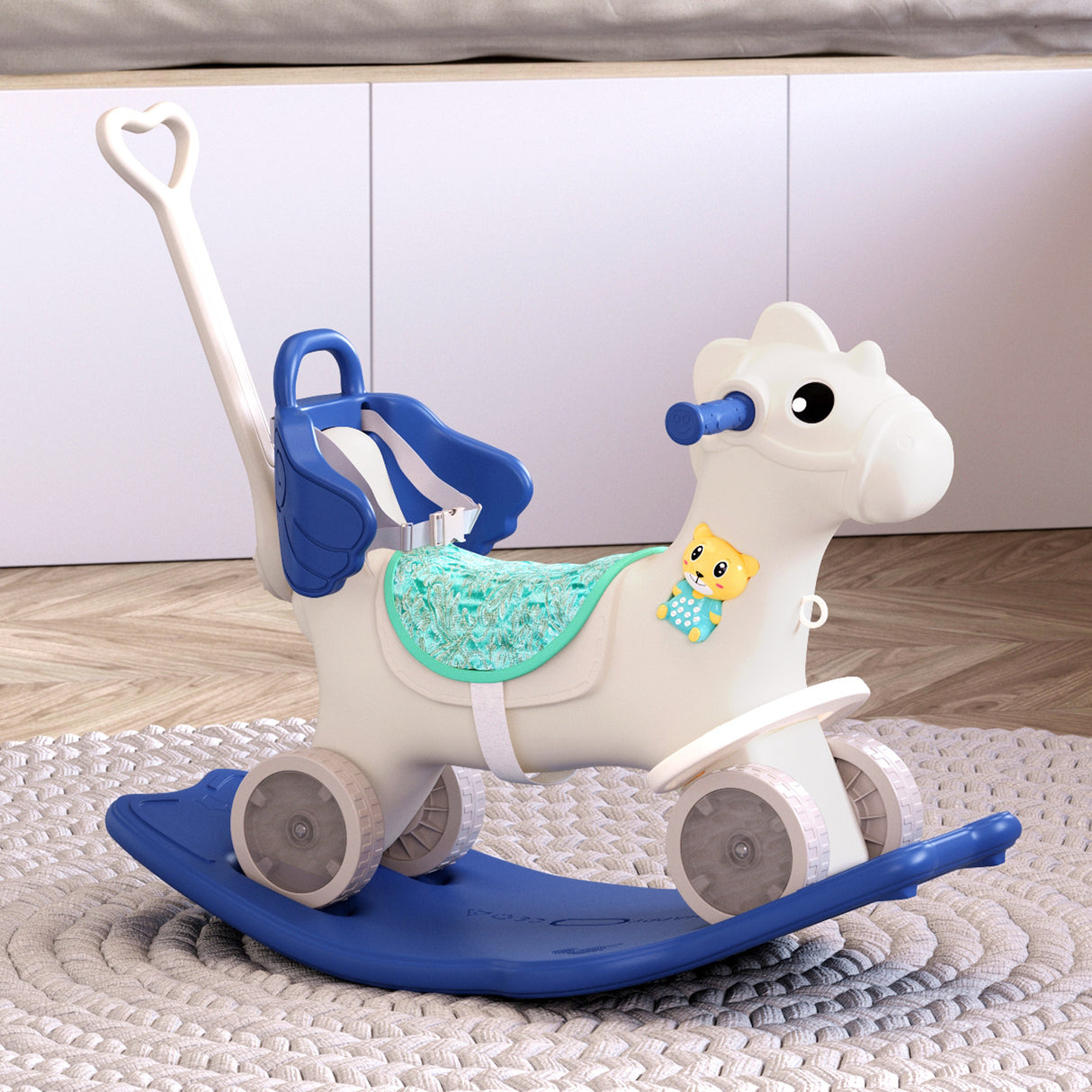 Blue Kids Plastic Rocking Horse