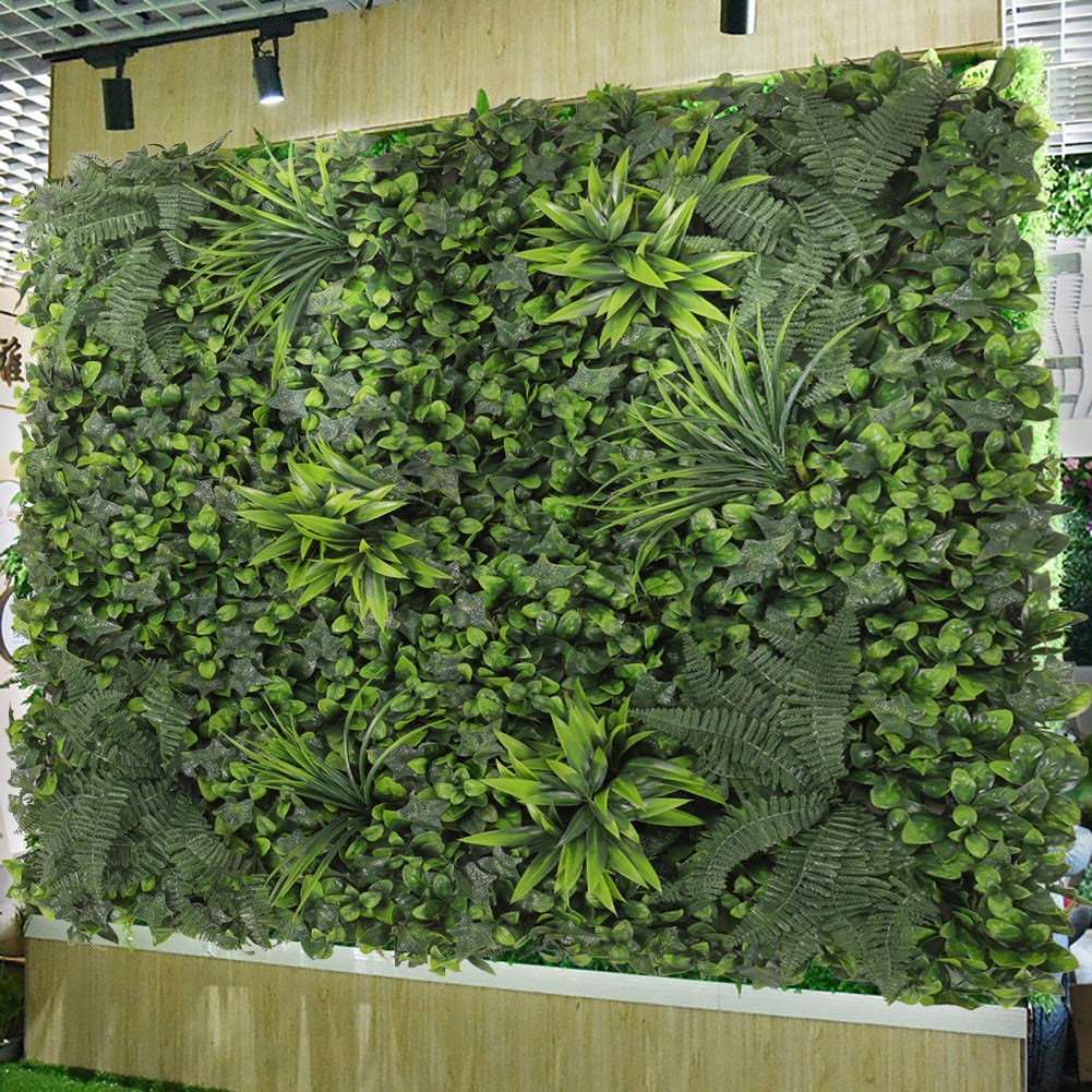 Artificial Plant Hedge Greenery Wall Panel with Assorted Foliage