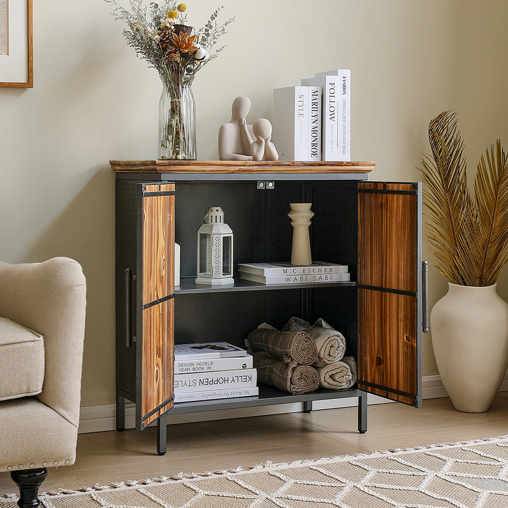 Brown Classic Wooden Storage Cabinet Console Cabinet