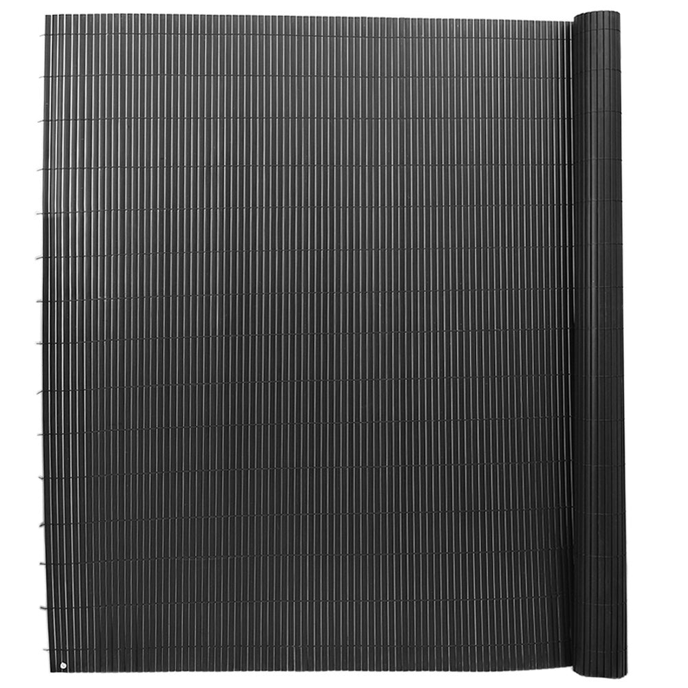 Dark Grey PVC Fence Screen Bamboo Mat Border Panel Garden Wall Privacy Protect 1.8x3M