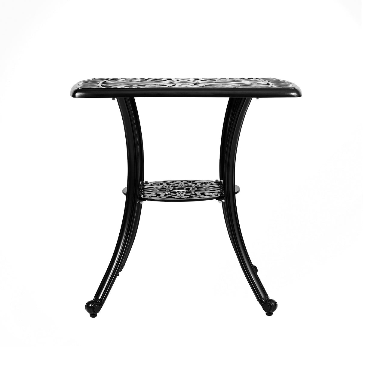 Black Square Cast Aluminum Outdoor Bistro Table