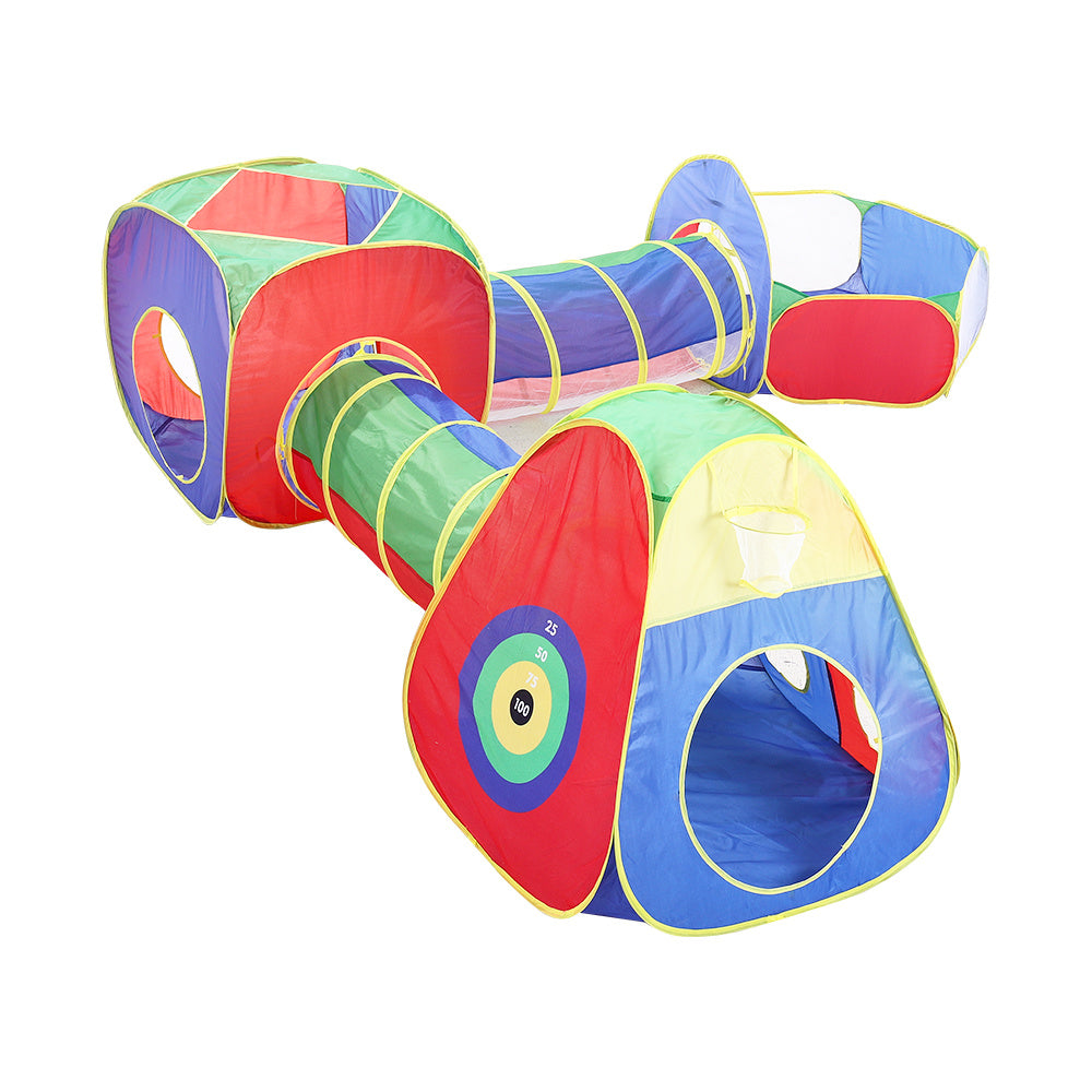 Blue Kids Play Tent Set Ball Pit with Tunnel Toddlers Playhouse