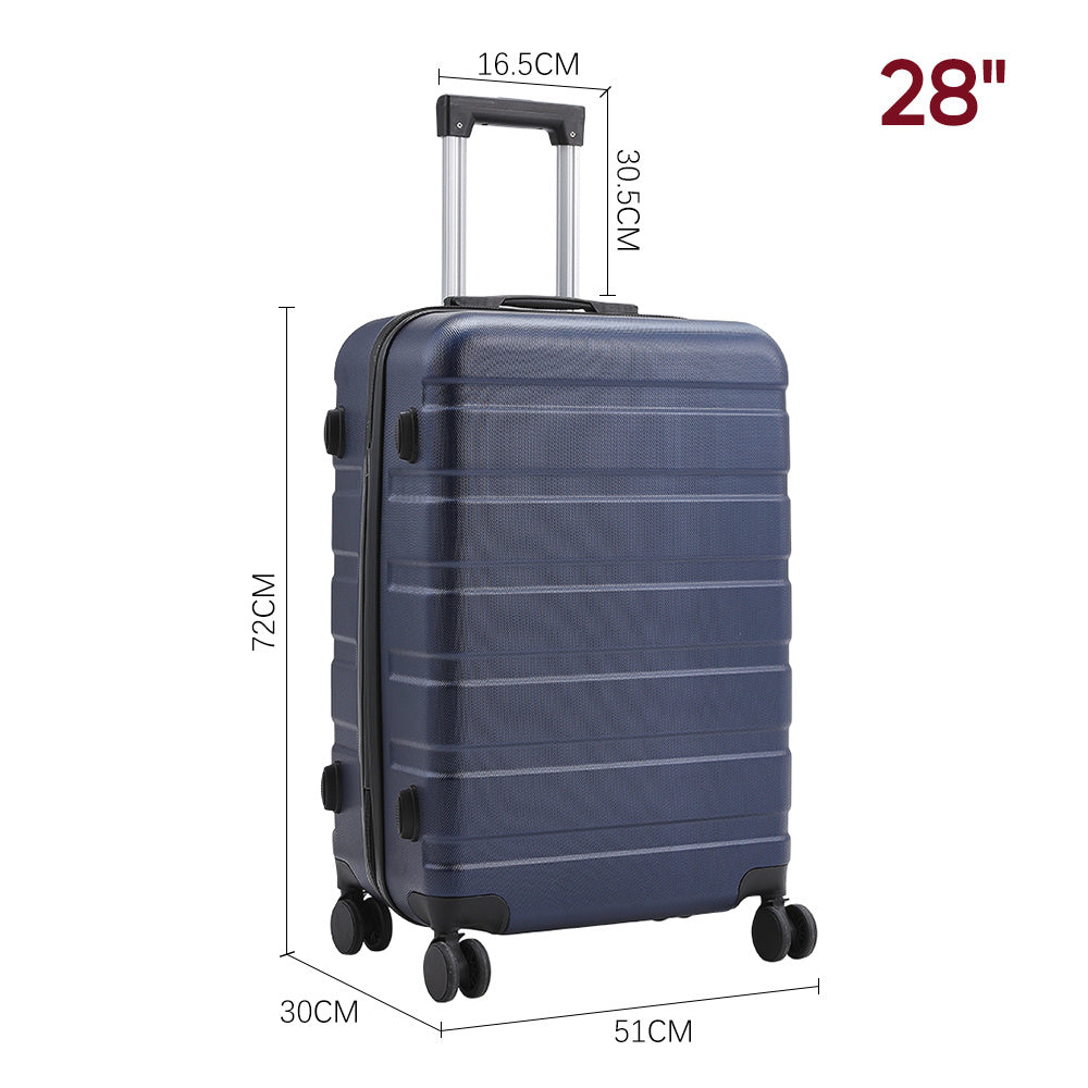 Blue 28 inch Hard Shell Rolling Luggage Trolley Travel Case