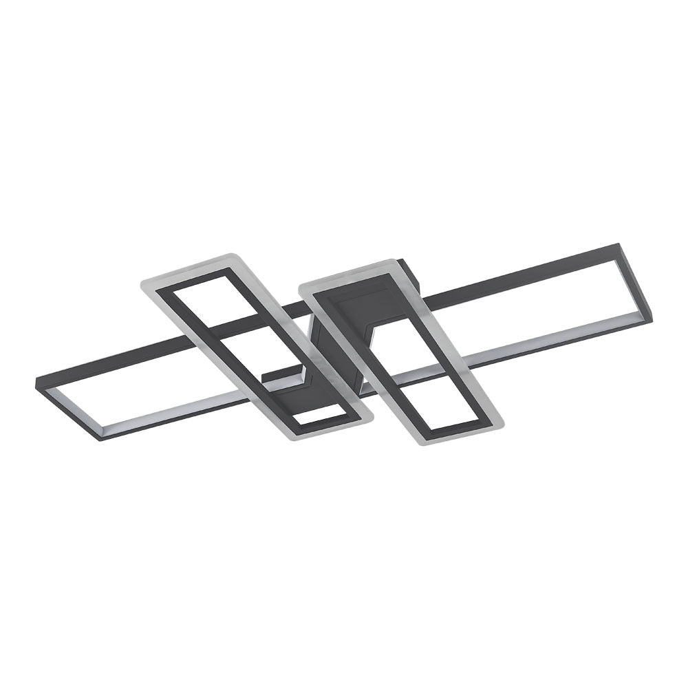 Geometric Black Frame LED Ceiling Light 120x80