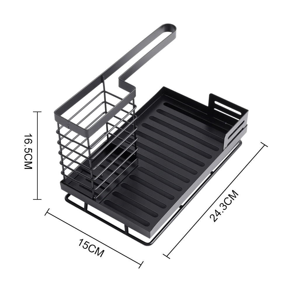 Black Steel Kitchen Sink Caddy Organizer