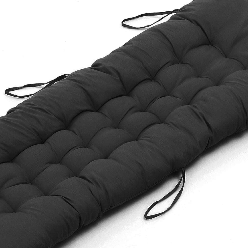 125cm Thick Soft Comfortable Chaise Lounge Chair Cushion, Black