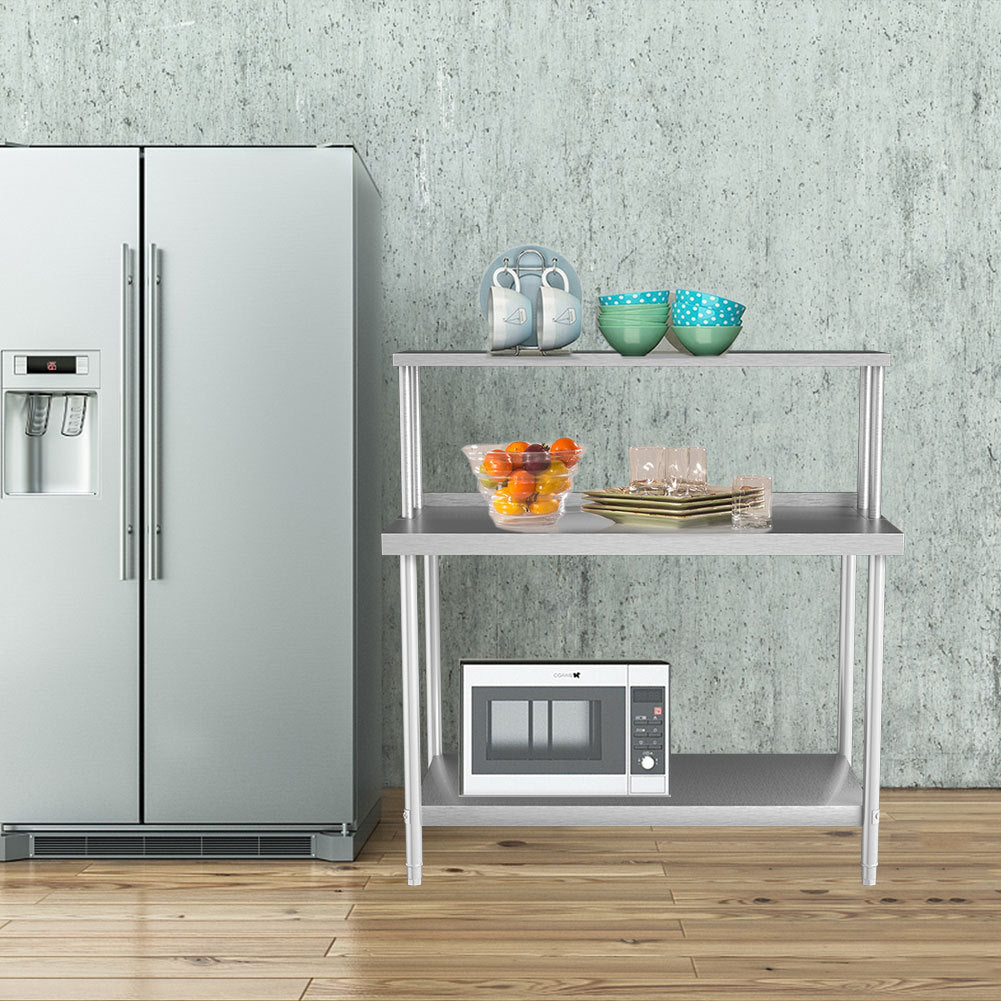 120CM Stainless Steel Working Table with 2 Lower Layers