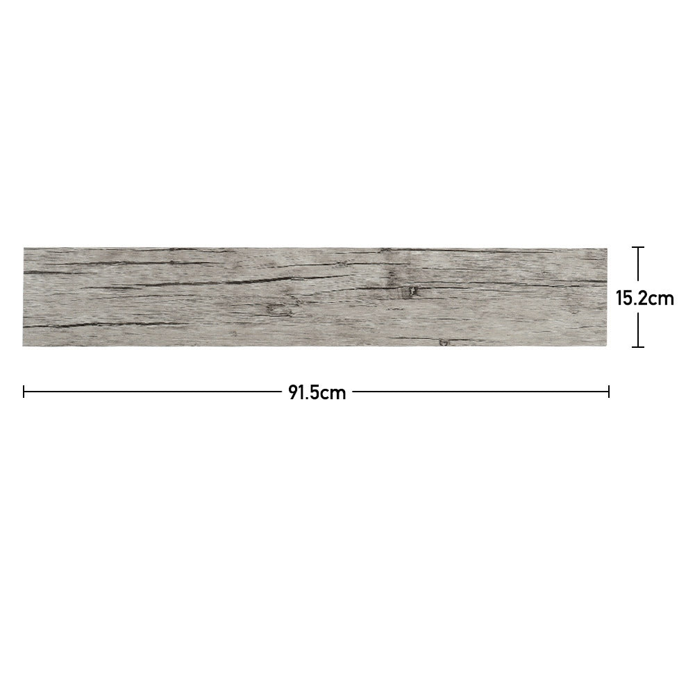 Set of 36 Planks PVC Self-stick Waterproof Floor Flooring Plank, Washed Oak White