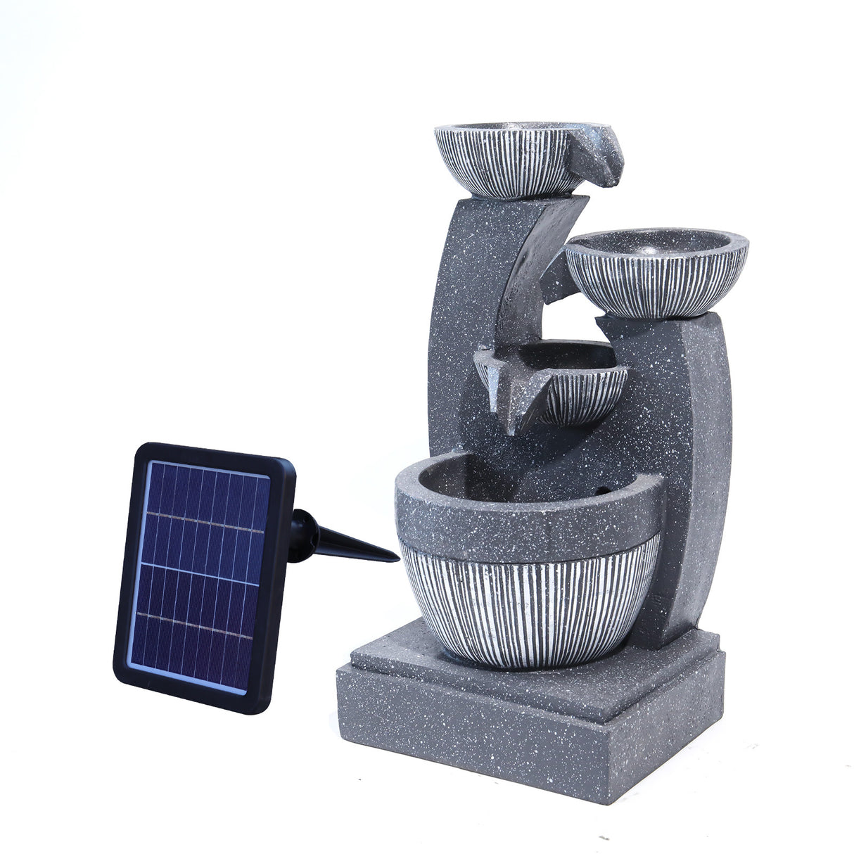 Solar Powered Water Fountain Rockery Decoration