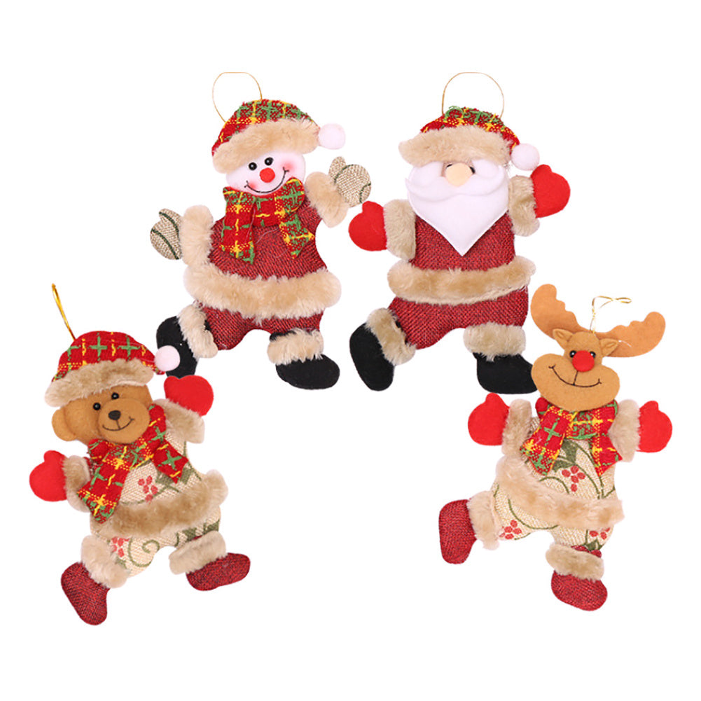4 Pieces Christmas Tree Decoration Hanging Ornament Dolls