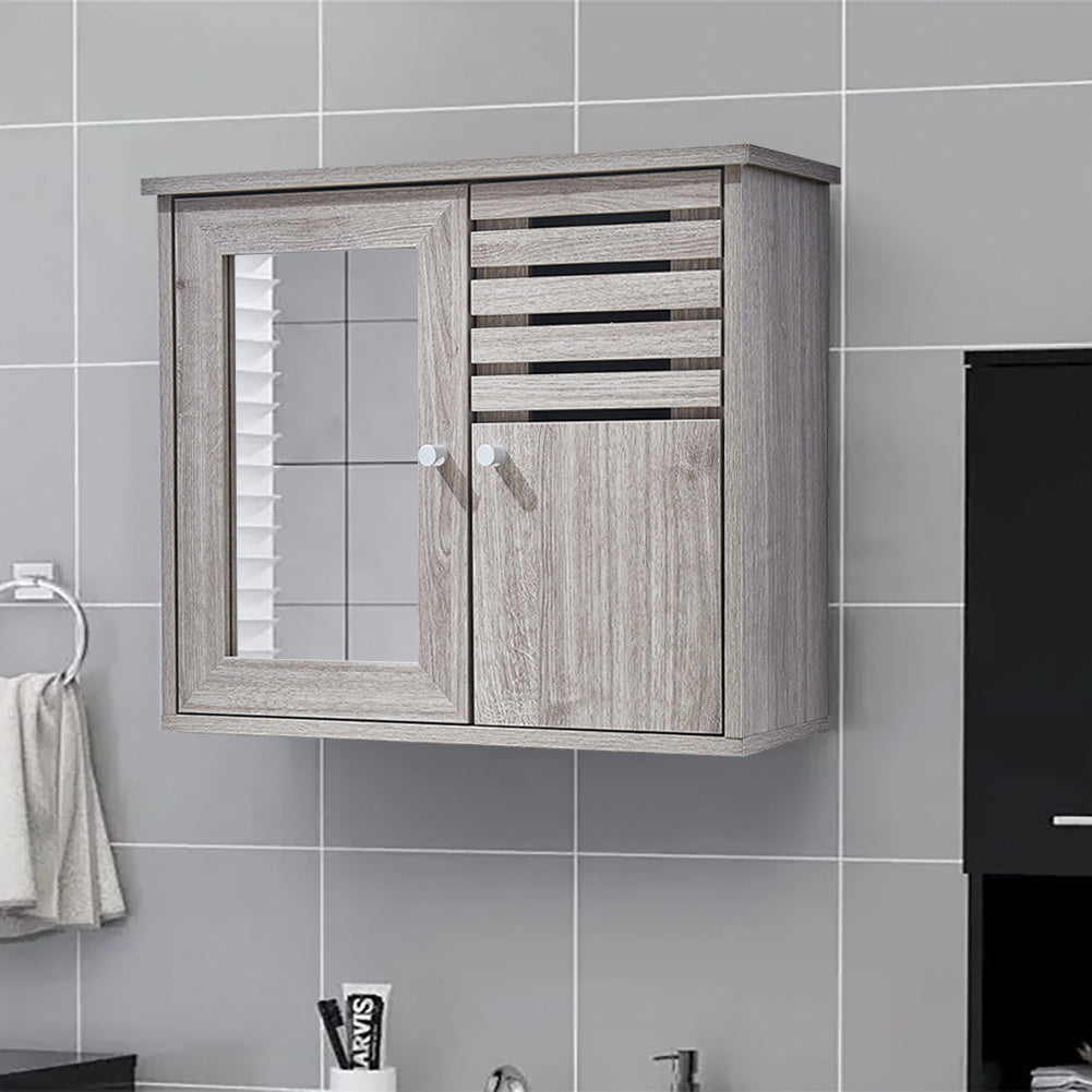 600x492mm Wooden Bathroom Mirror Wall Cabinet
