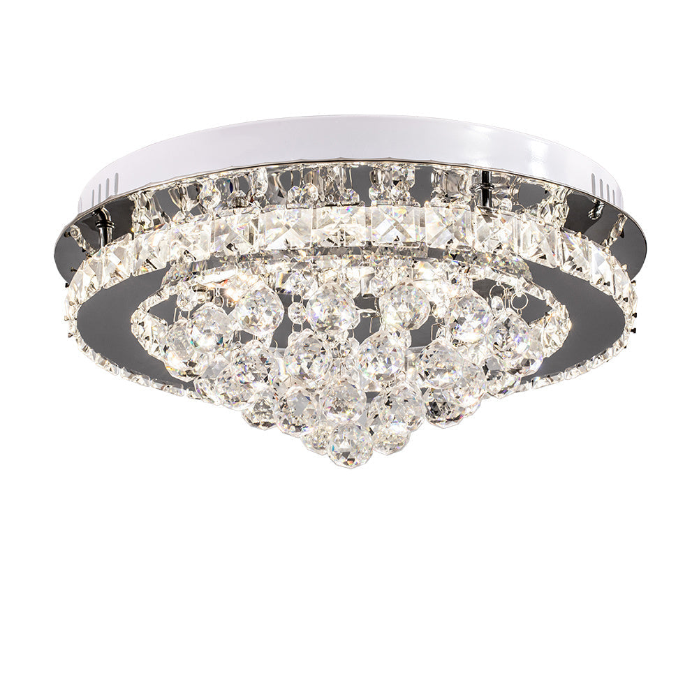 Modern Round LED Ceiling Light Crystal Lamp, 40CM Dimmable