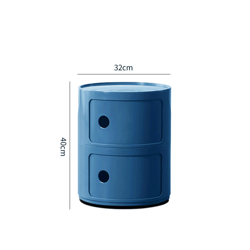 32cm Cylindrical 2 tiered Drawer Storage Drawer Unit,Blue