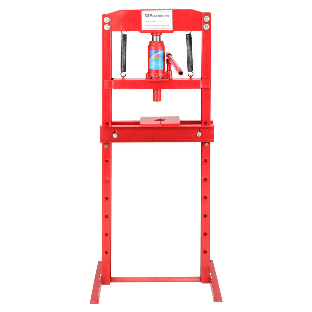 H Frame 12 Ton Hydraulic press, Red