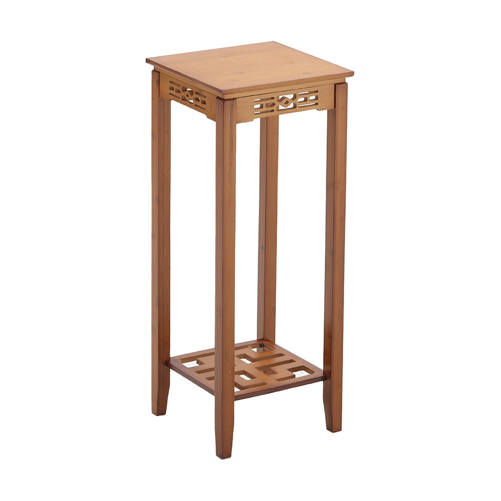 Brown 2 Tier Bamboo Plant Stand Classic Flower Stand