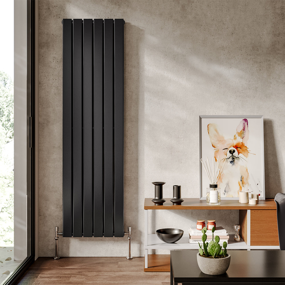 1368W Steel Smoke Grey Vertical Tall Radiator with Double Panel