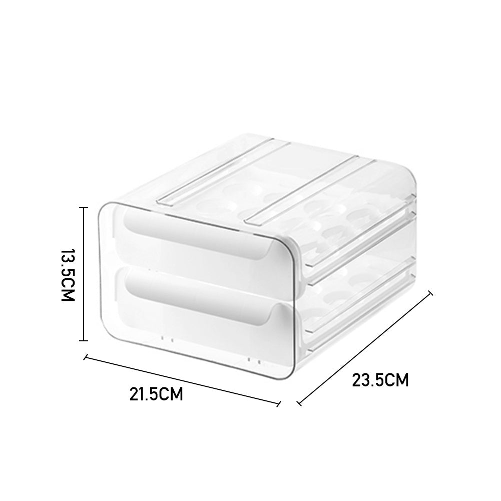 Double layer Transparent Egg Storage Drawer Box